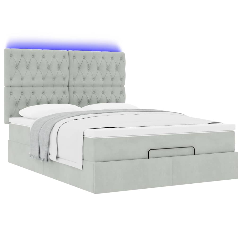 Otomanski krevet s madracima i LED 140x190 cm baršunasti