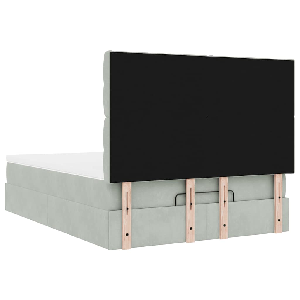 Otomanski krevet s madracima i LED 140x190 cm baršunasti