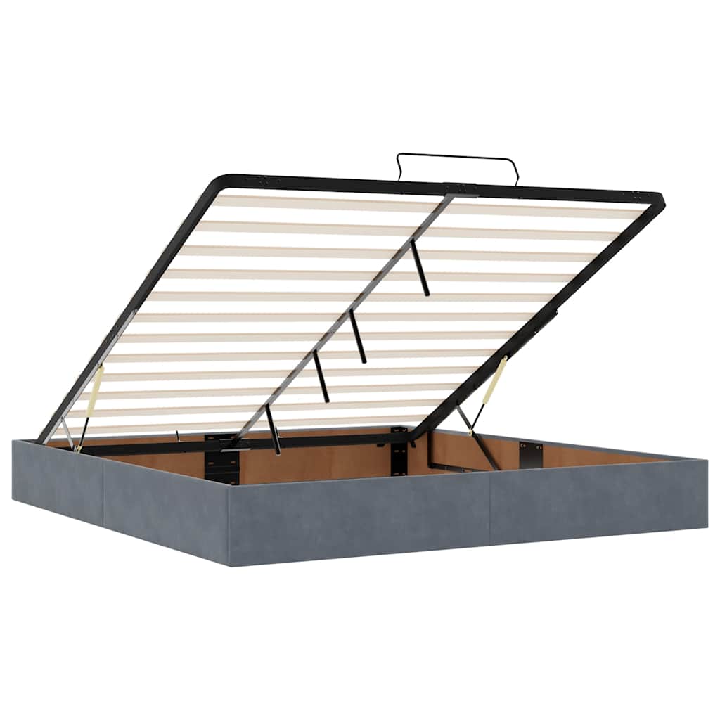 Okvir kreveta s madracima tamnosivi 180x200cm baršunasti