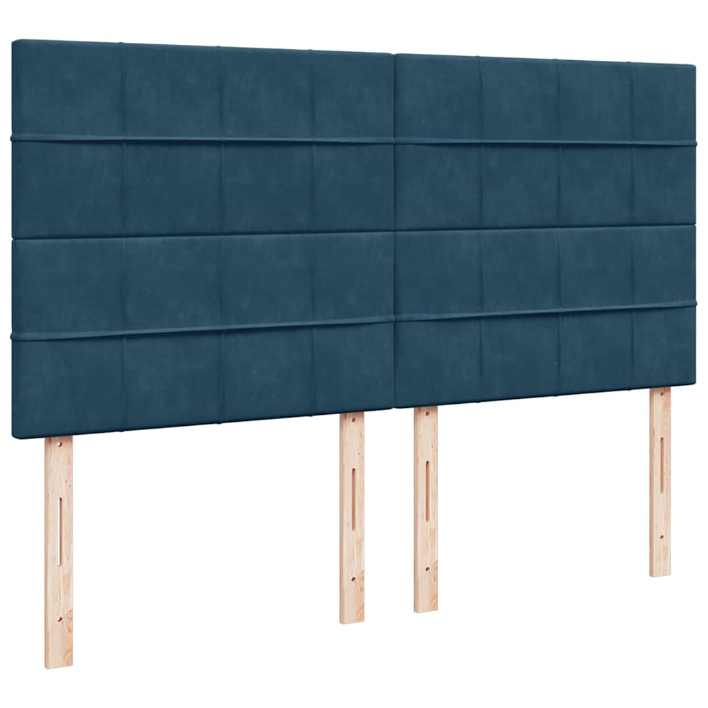 Otomanski okvir kreveta s madracima plavi 180x200cm baršunasti