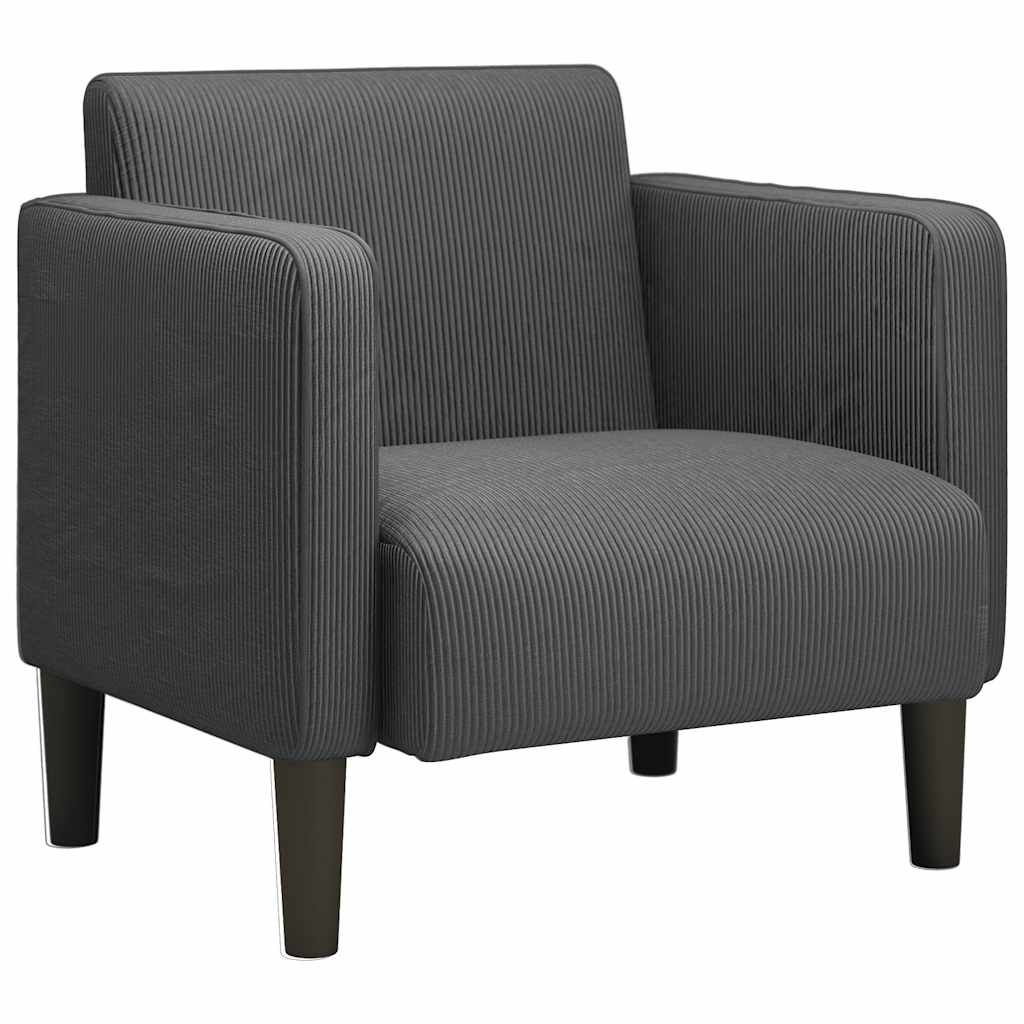 Sofa fotelja s naslonima za ruke tamno siva 54 cm