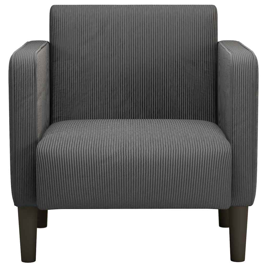Sofa fotelja s naslonima za ruke tamno siva 54 cm