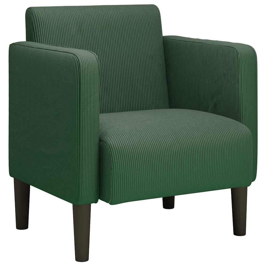 Sofa fotelja s naslonima za ruke tamno zelena 54 cm