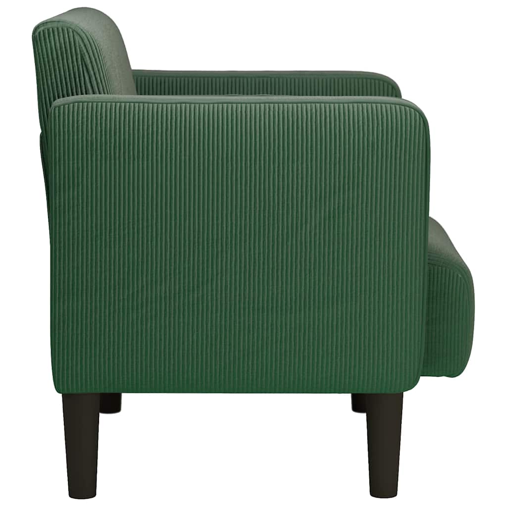Sofa fotelja s naslonima za ruke tamno zelena 54 cm
