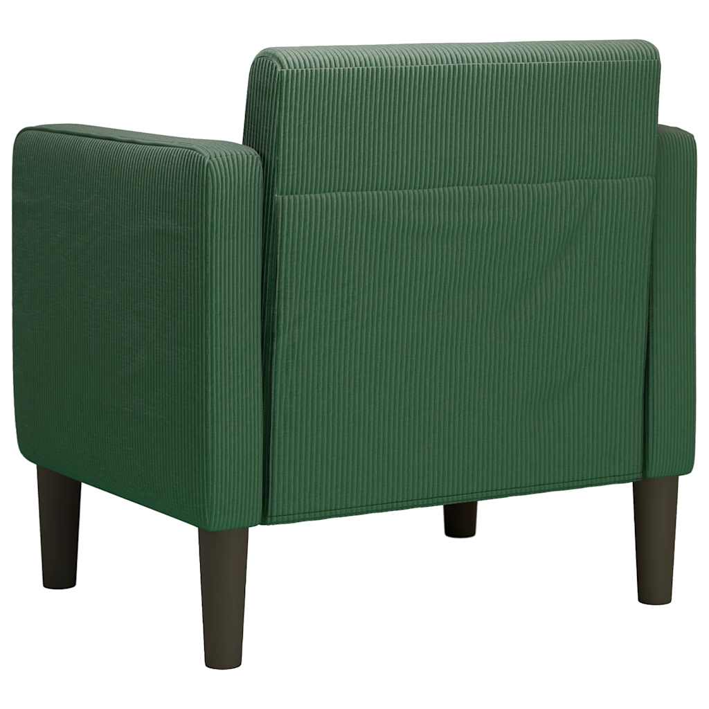 Sofa fotelja s naslonima za ruke tamno zelena 54 cm