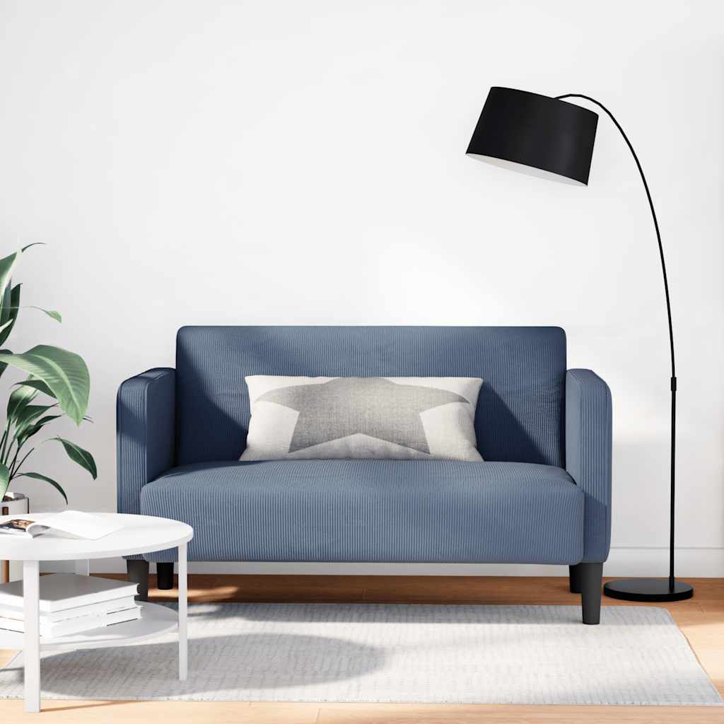 Sofa za dvije osobe plava 109 cm samt tkanina