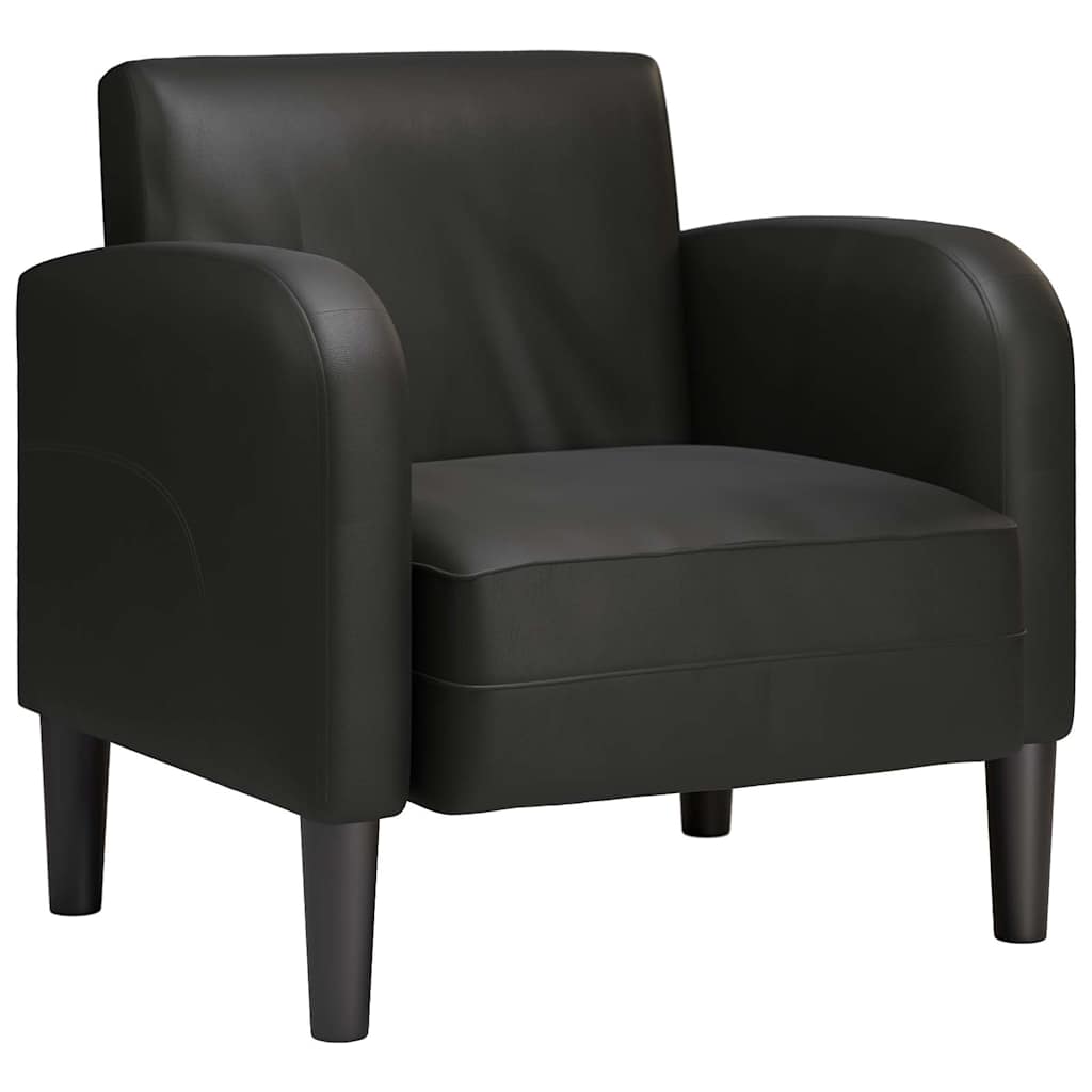 Sofa fotelja s naslonima za ruke crna 54 cm umjetna koža