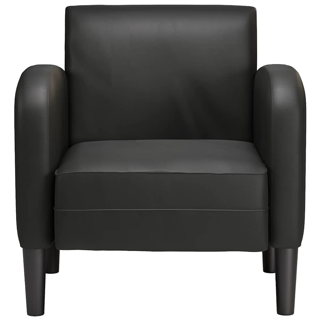 Sofa fotelja s naslonima za ruke crna 54 cm umjetna koža