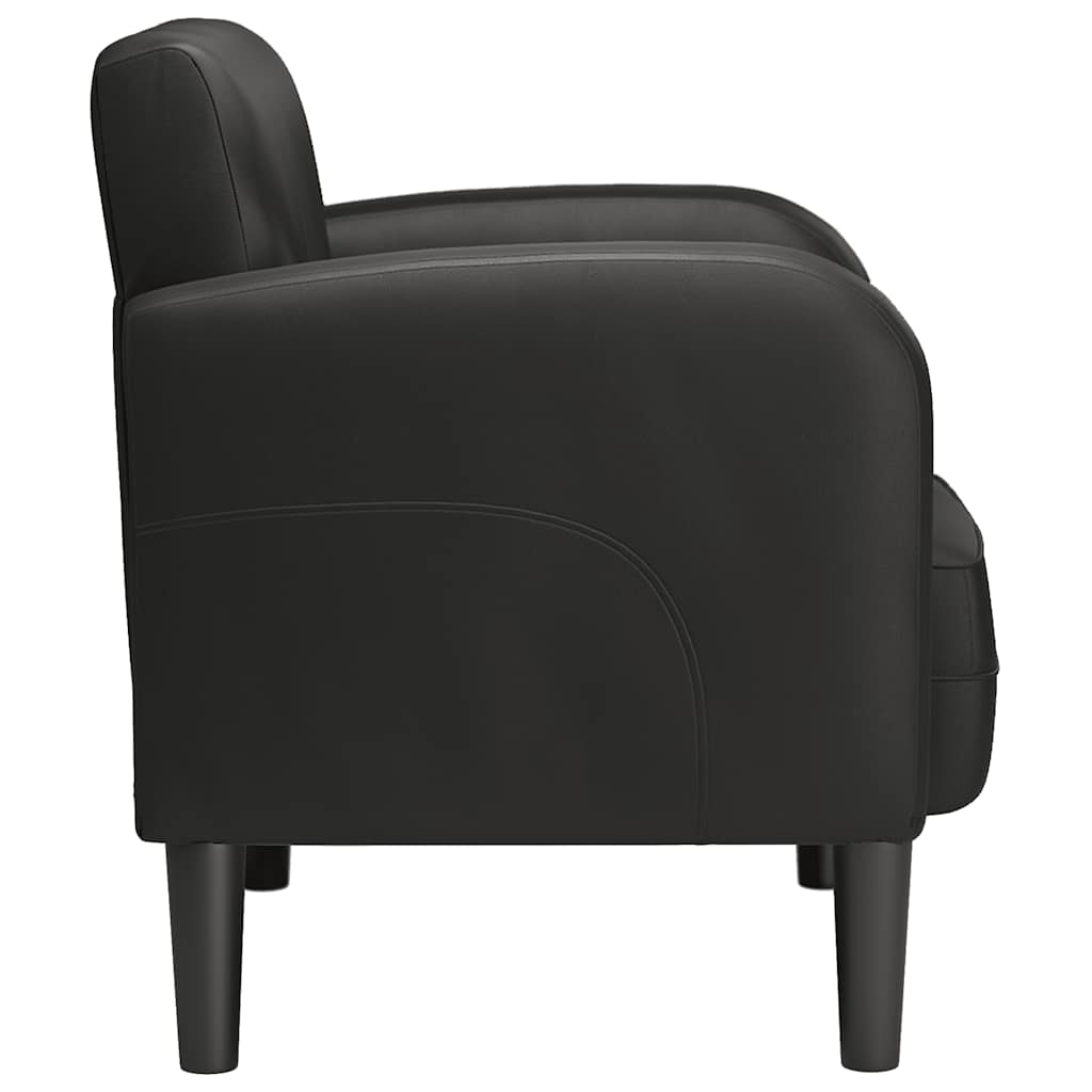 Sofa fotelja s naslonima za ruke crna 54 cm umjetna koža