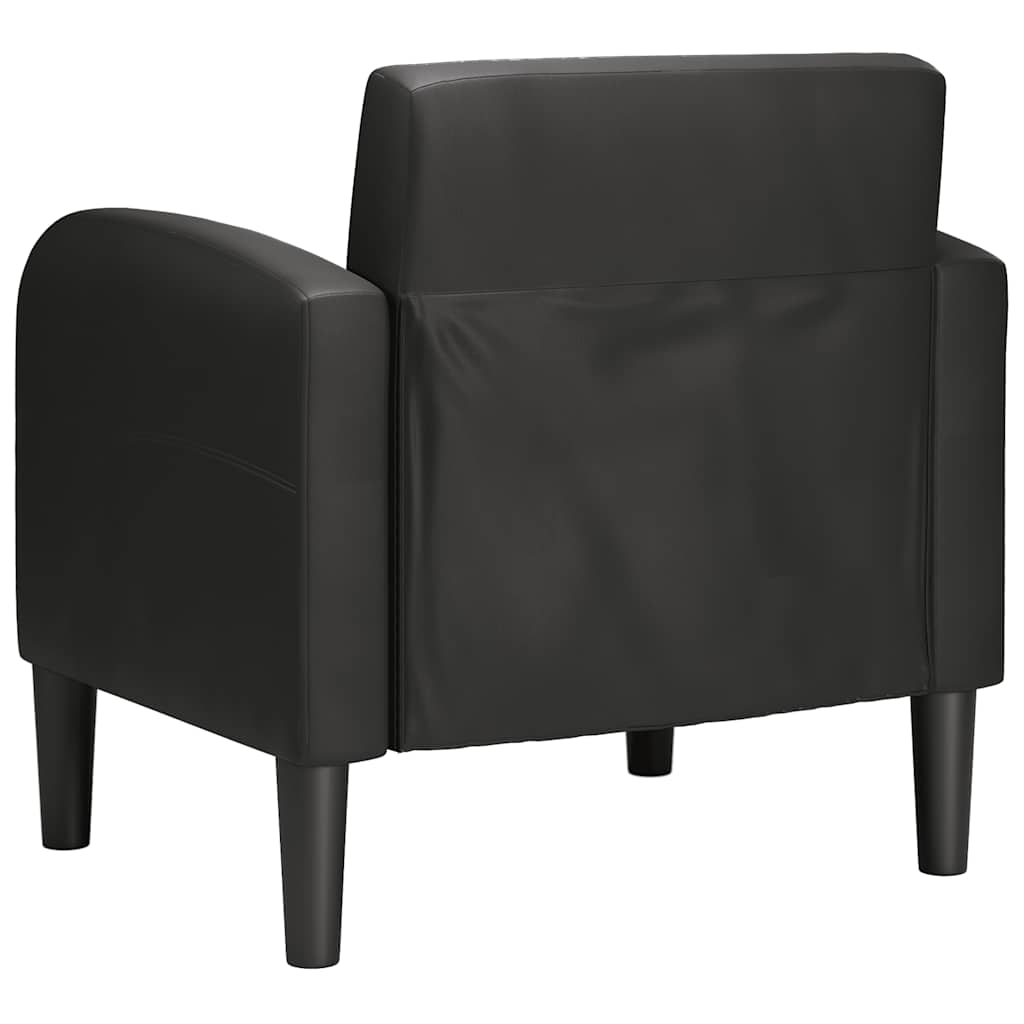 Sofa fotelja s naslonima za ruke crna 54 cm umjetna koža
