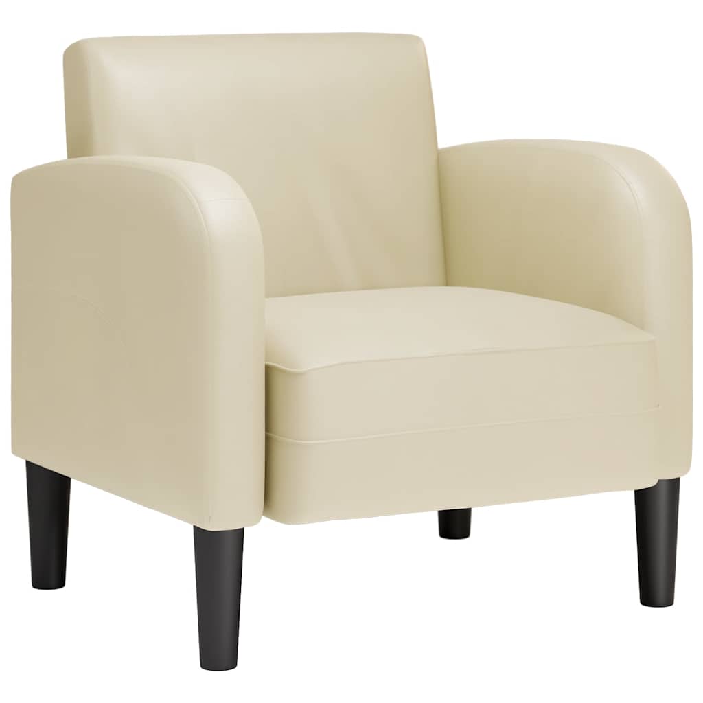 Sofa fotelja s naslonima za ruke krem 54 cm umjetna koža