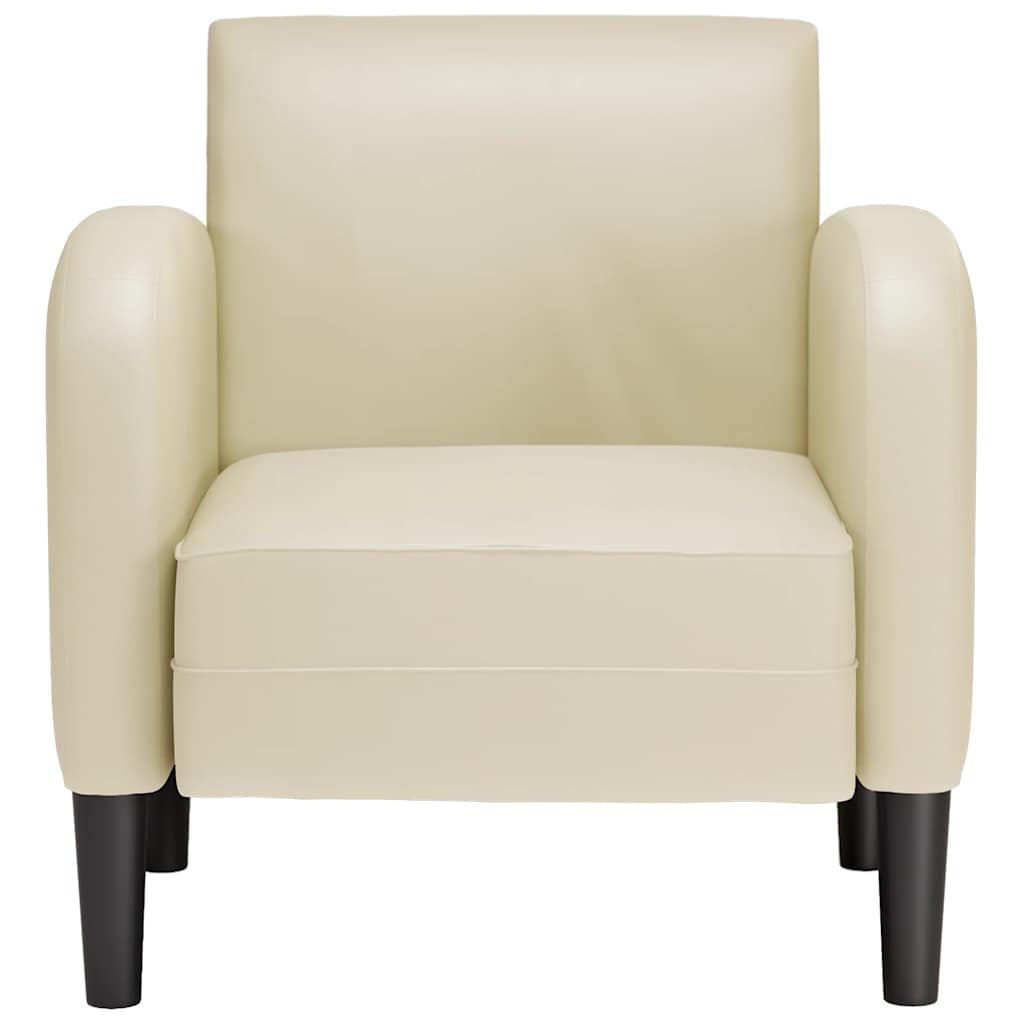 Sofa fotelja s naslonima za ruke krem 54 cm umjetna koža