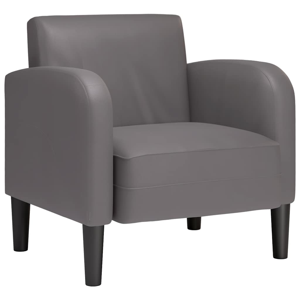 Sofa fotelja s naslonima za ruke siva 54 cm umjetna koža