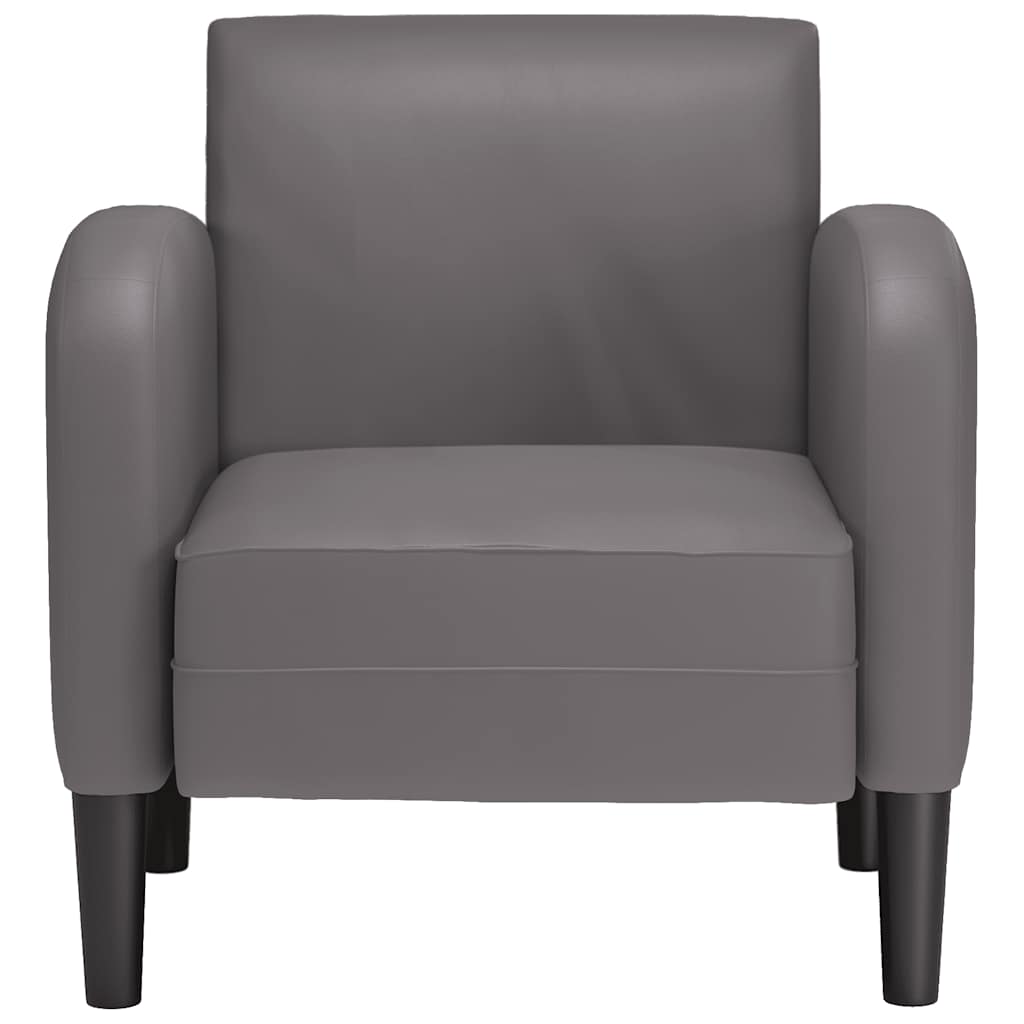 Sofa fotelja s naslonima za ruke siva 54 cm umjetna koža