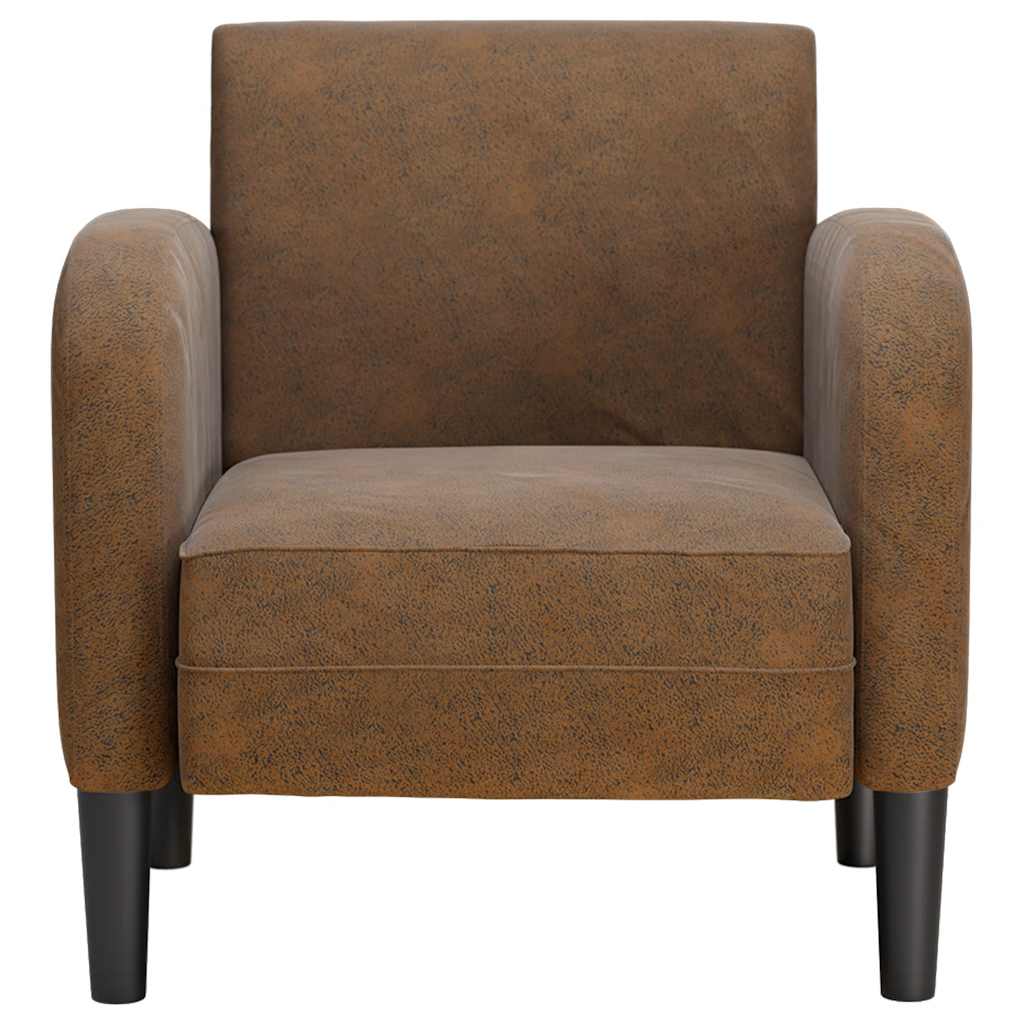 Sofa fotelja s naslonima za ruke smeđa 54 cm umjetna koža