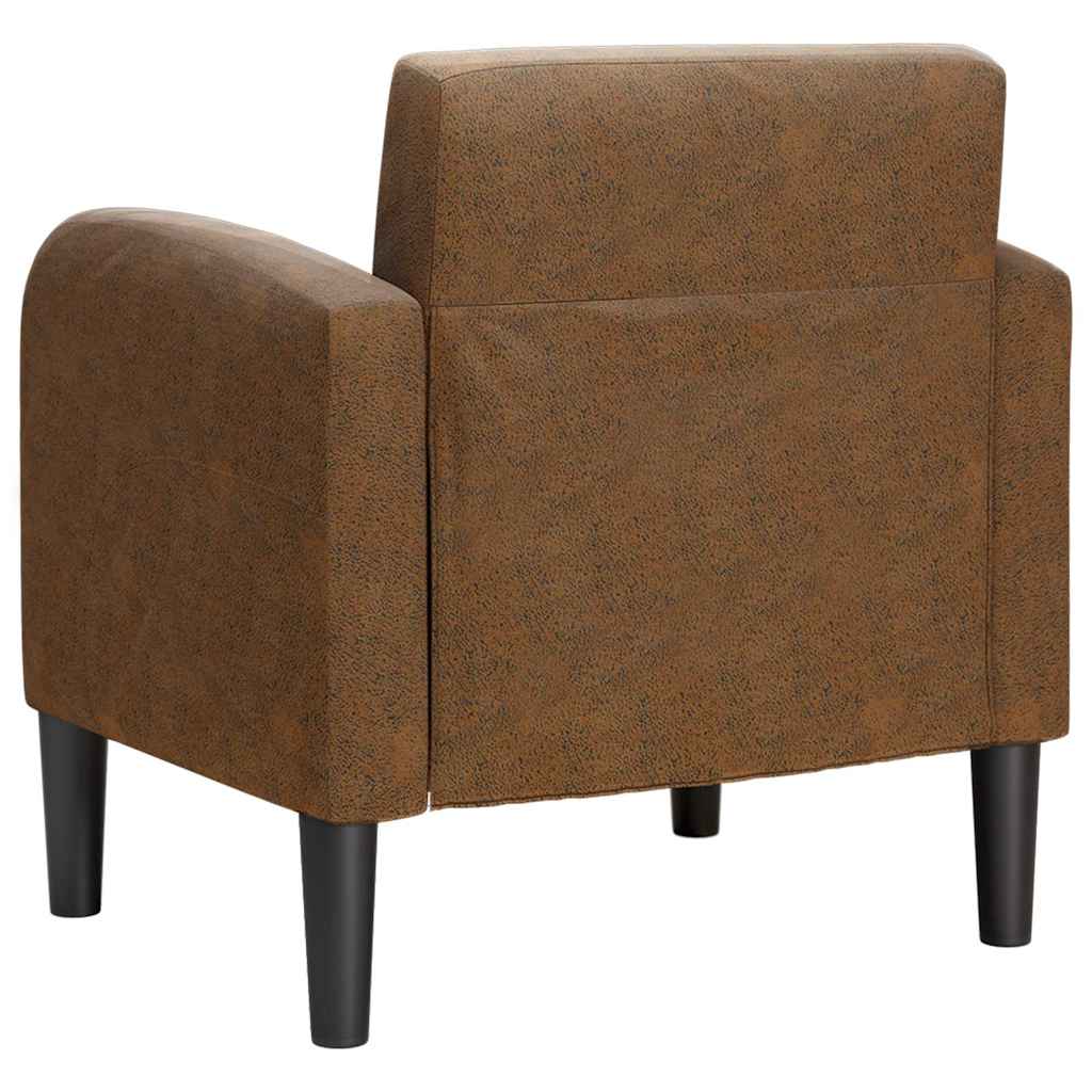 Sofa fotelja s naslonima za ruke smeđa 54 cm umjetna koža