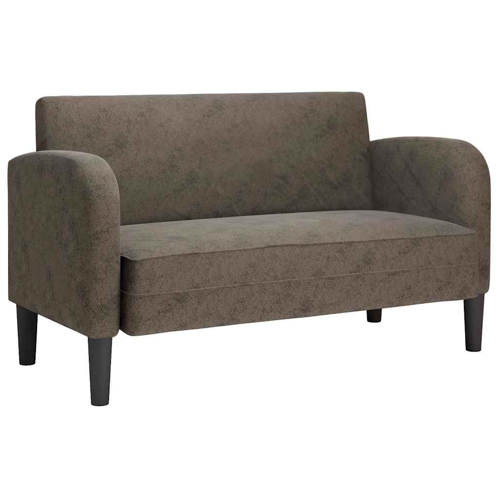 Dvosjed tamno sivi 110 cm umjetna koža