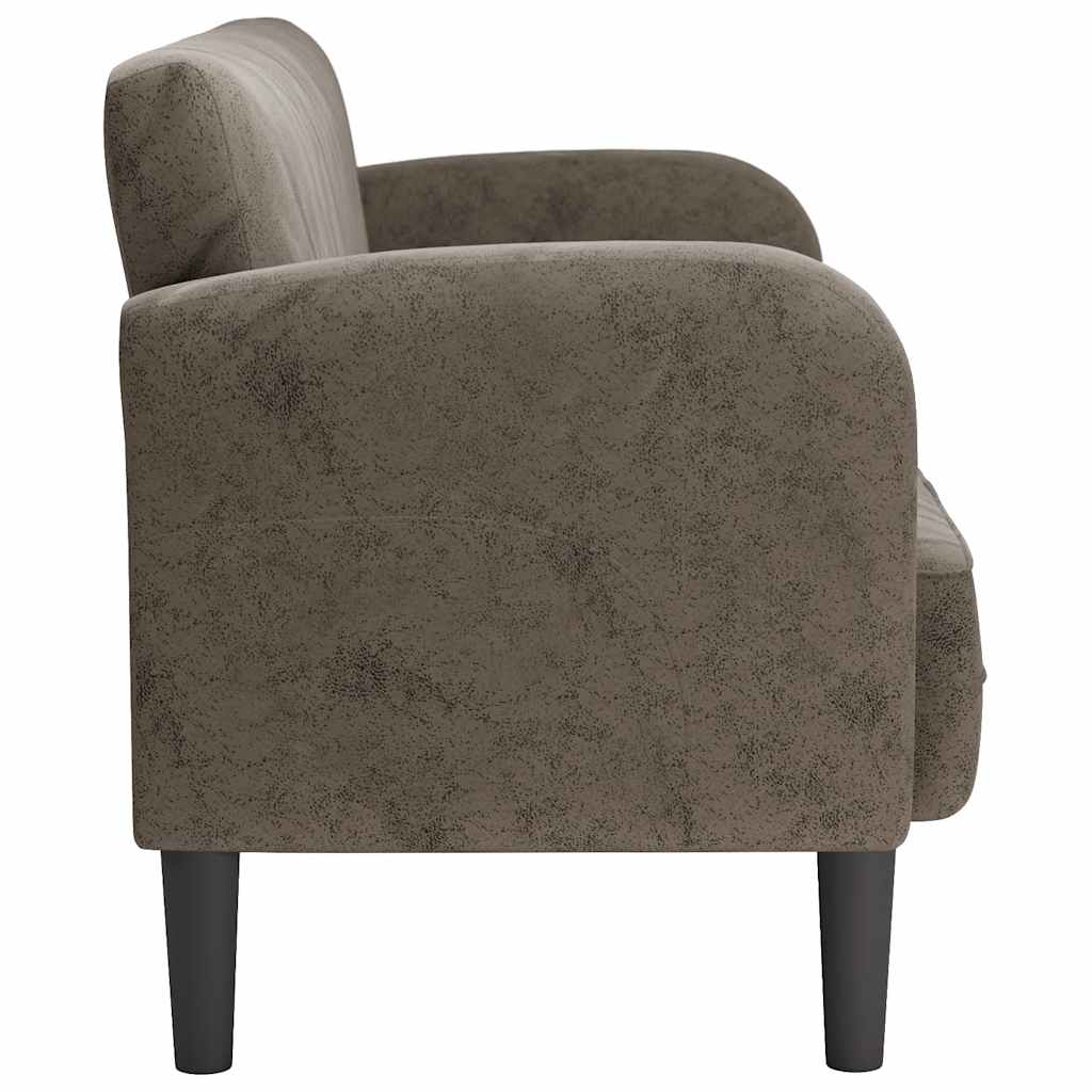 Dvosjed tamno sivi 110 cm umjetna koža