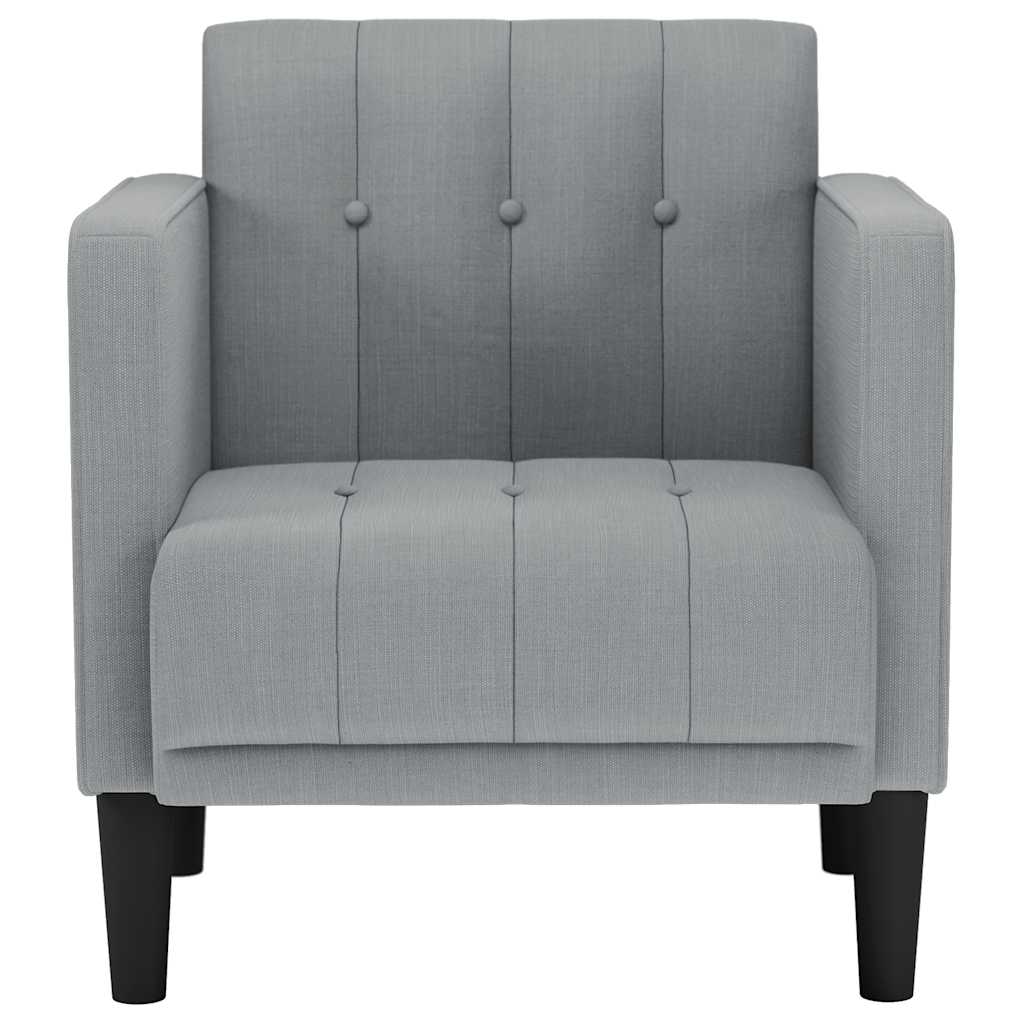 Sofa s naslonima za ruke svijetlo siva 53 cm tkanina