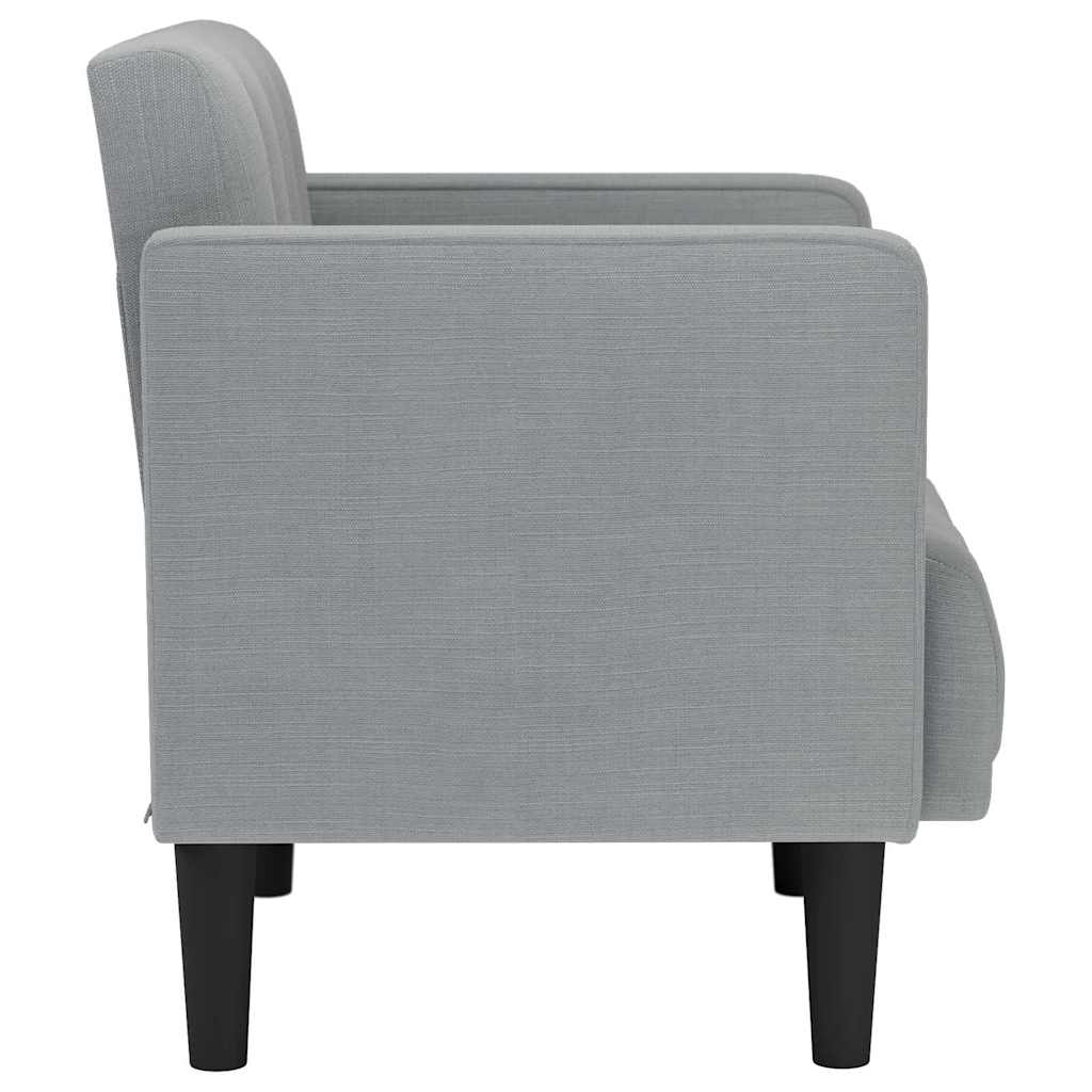 Sofa s naslonima za ruke svijetlo siva 53 cm tkanina