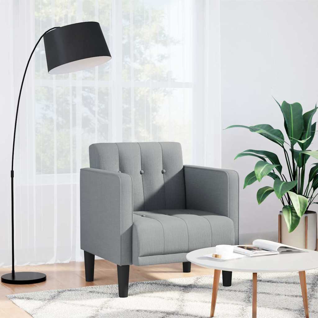 Sofa s naslonima za ruke svijetlo siva 53 cm tkanina