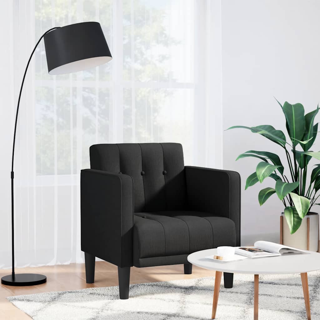 Sofa s naslonima za ruke Crna 53 cm Tkanina