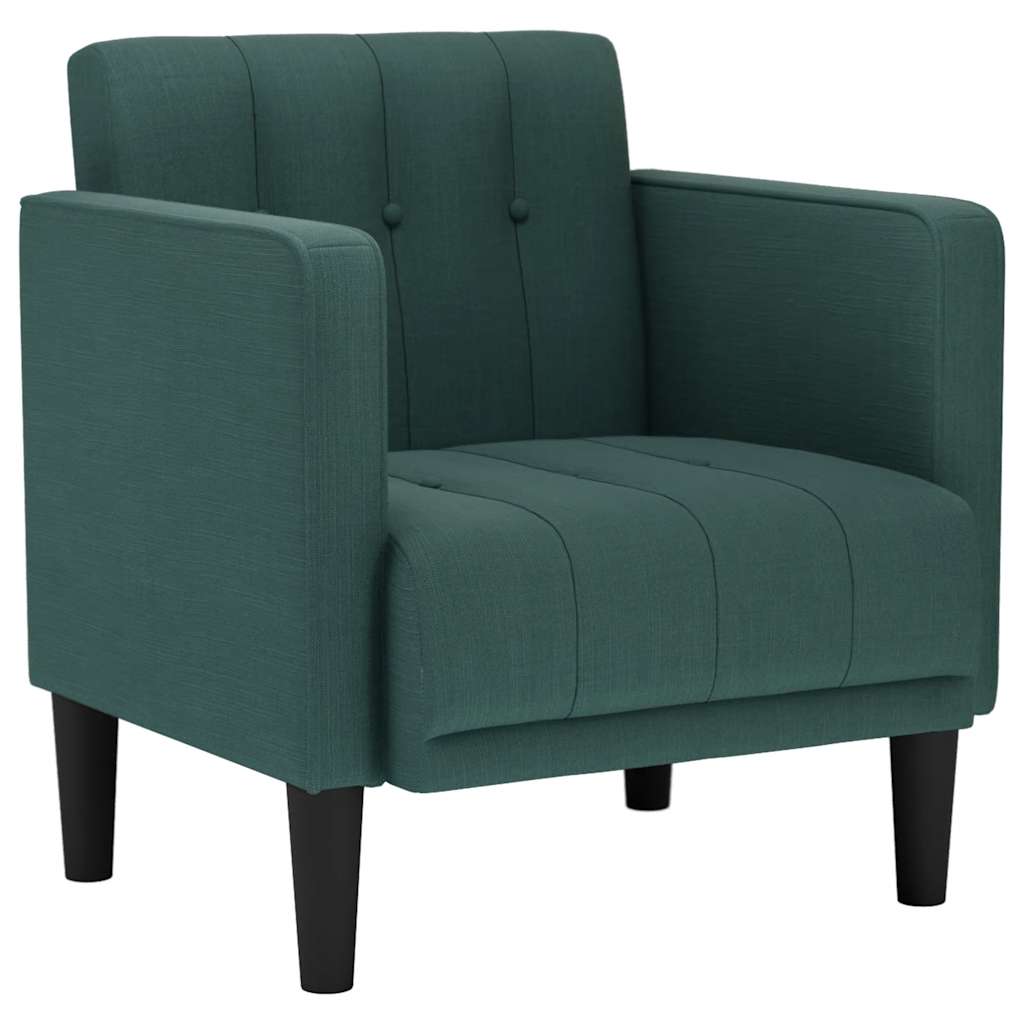 Sofa s naslonima za ruke tamnozelena 53 cm tkanina