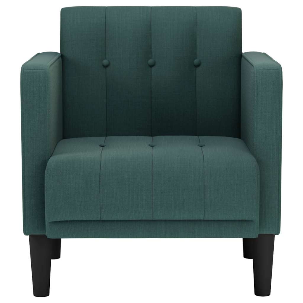Sofa s naslonima za ruke tamnozelena 53 cm tkanina
