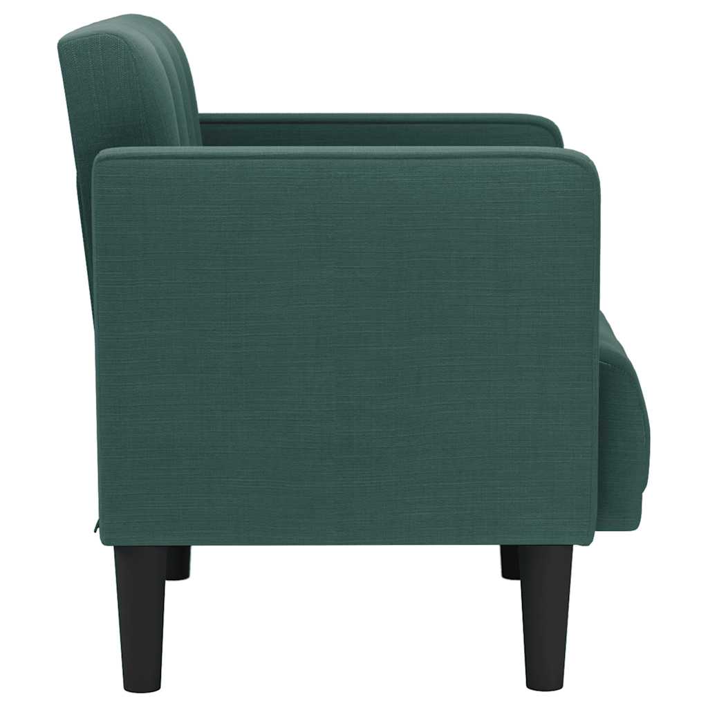 Sofa s naslonima za ruke tamnozelena 53 cm tkanina
