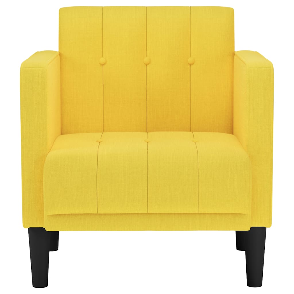 Sofa s naslonima za ruke svijetložuta 53 cm tkanina