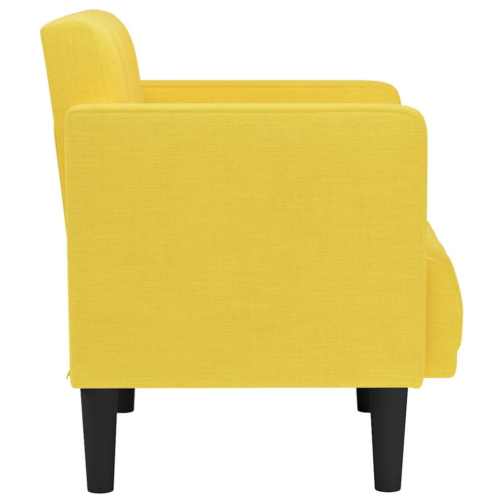 Sofa s naslonima za ruke svijetložuta 53 cm tkanina
