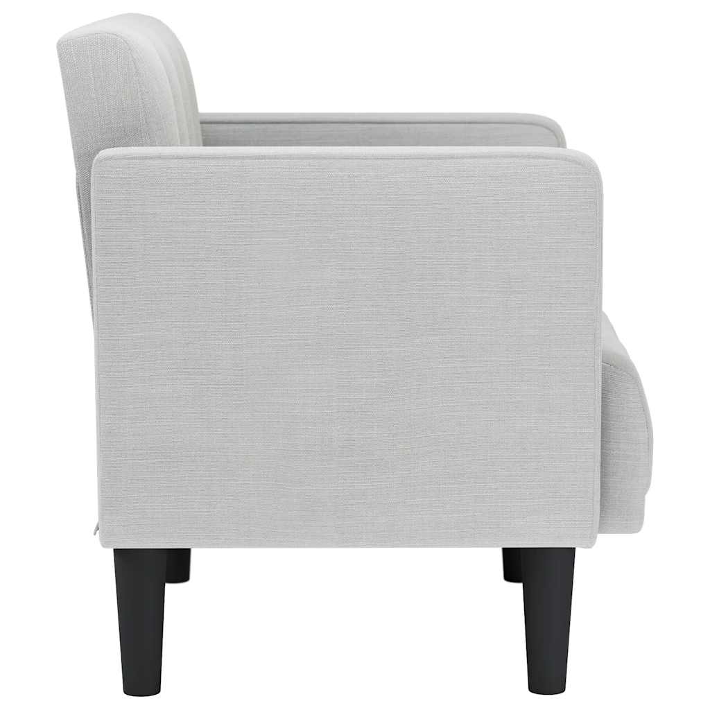 Sofa s naslonima za ruke, siva, 53 cm, tkanina