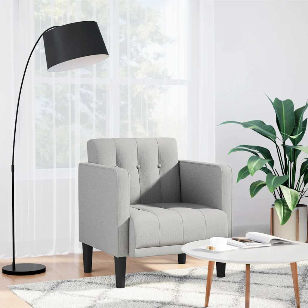 Sofa s naslonima za ruke, siva, 53 cm, tkanina