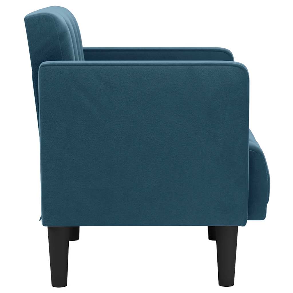 Sofa s naslonima za ruke plava 53 cm baršunasta