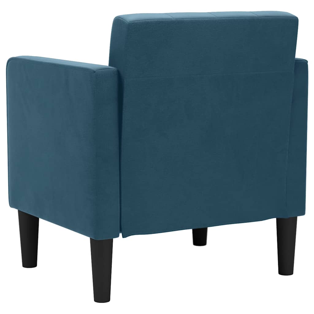 Sofa s naslonima za ruke plava 53 cm baršunasta