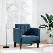 Sofa s naslonima za ruke plava 53 cm baršunasta