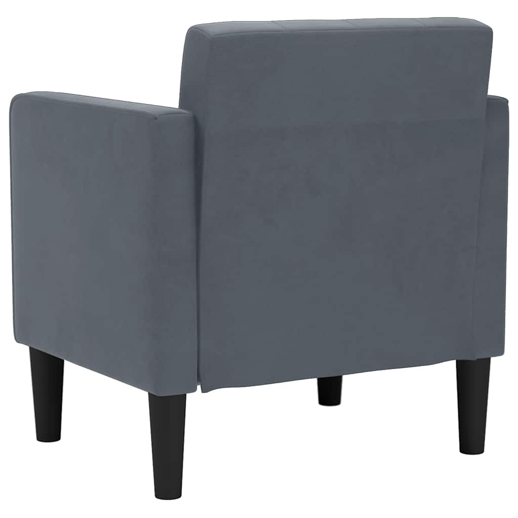 Sofa s naslonima za ruke tamno siva 53 cm baršunasta