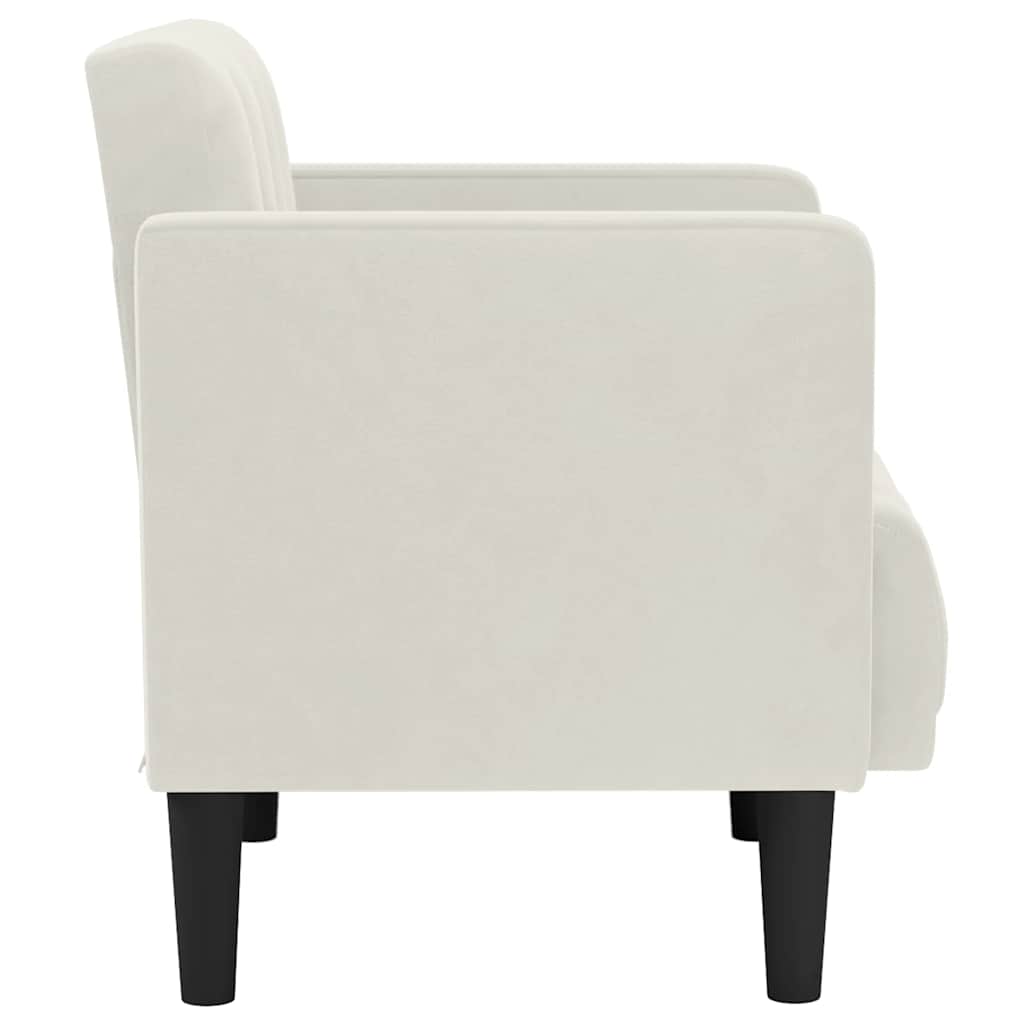 Sofa fotelja s naslonima za ruke krem boje 53 cm baršunasta
