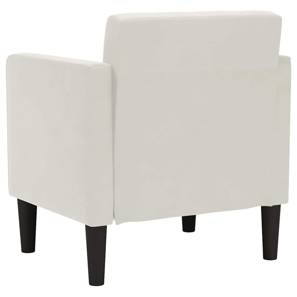 Sofa fotelja s naslonima za ruke krem boje 53 cm baršunasta