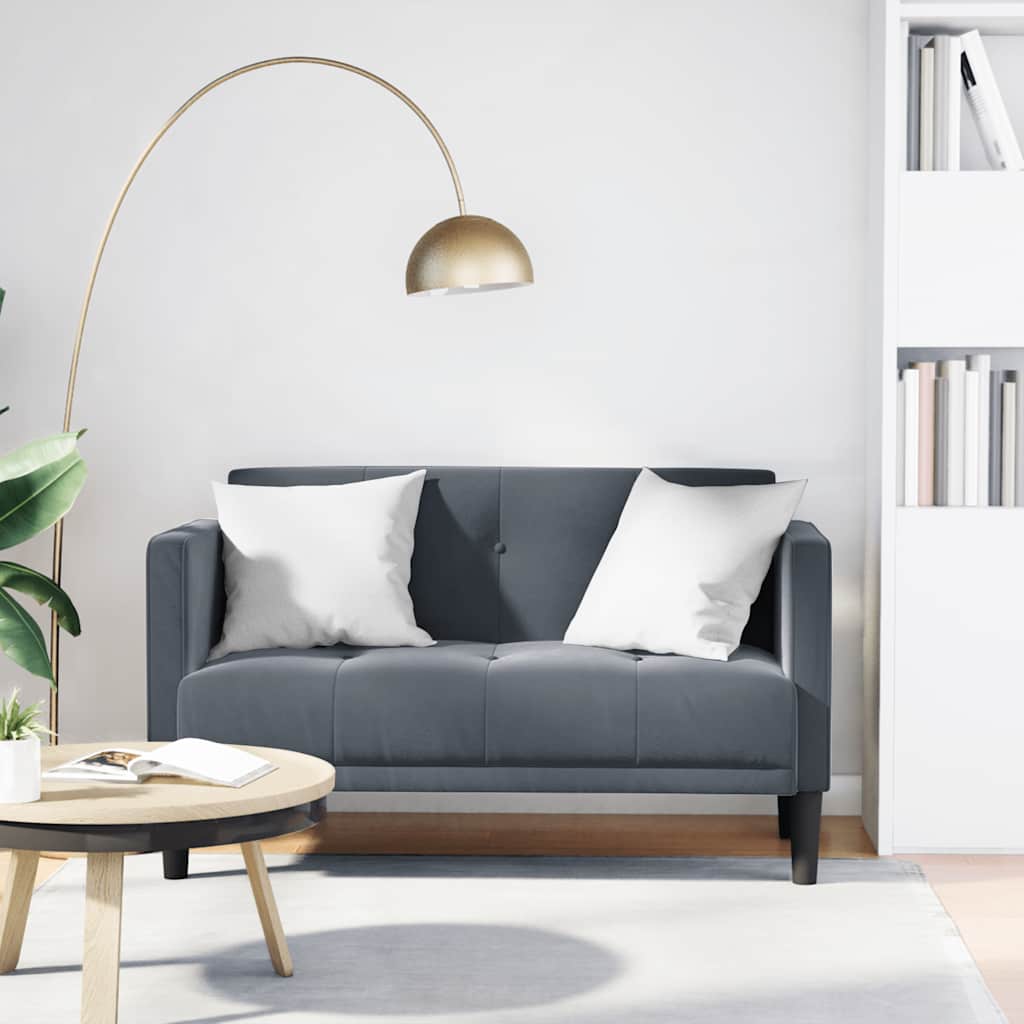Dvosjed tamno sivi 111 cm baršun