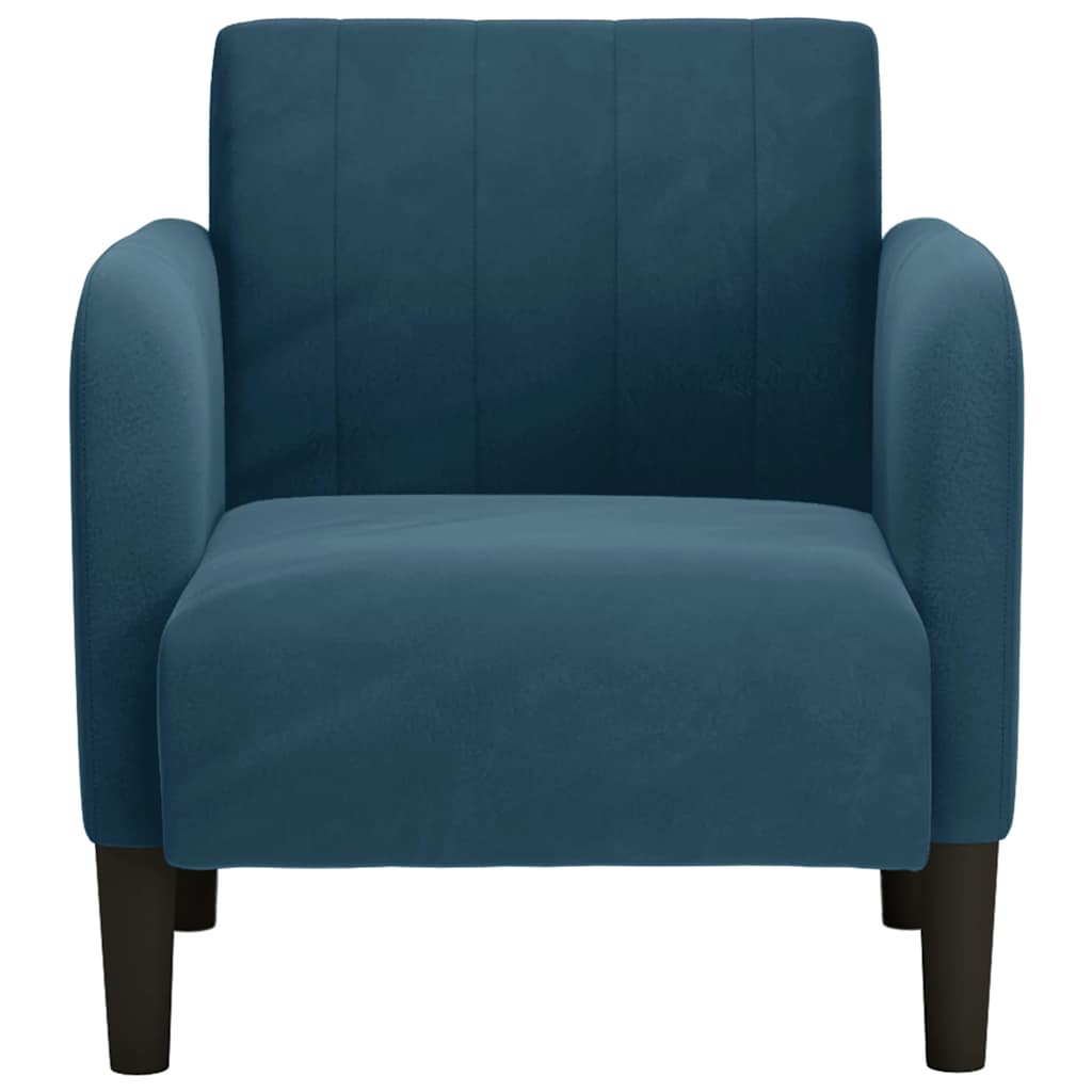 Sofa s naslonima za ruke plava 54 cm baršunasta