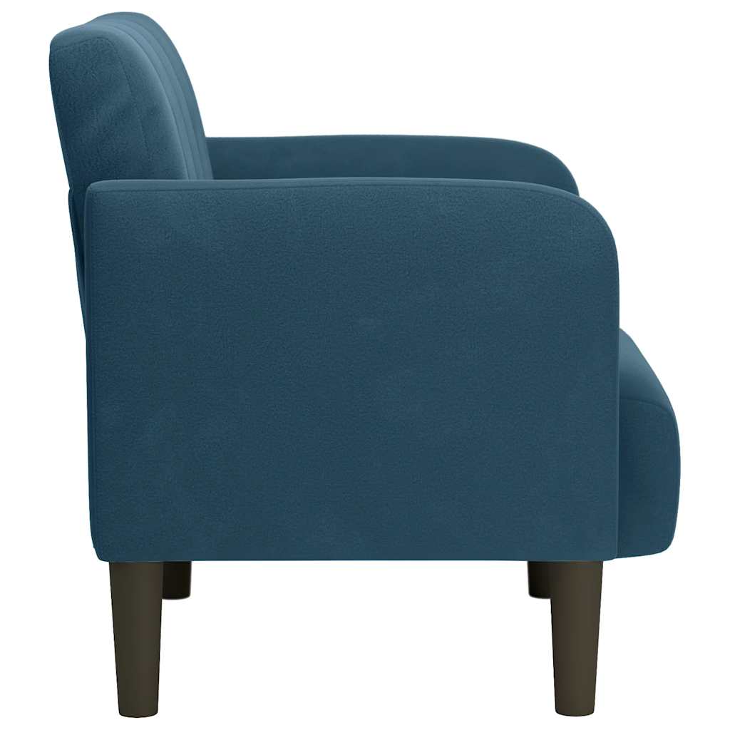 Sofa s naslonima za ruke plava 54 cm baršunasta
