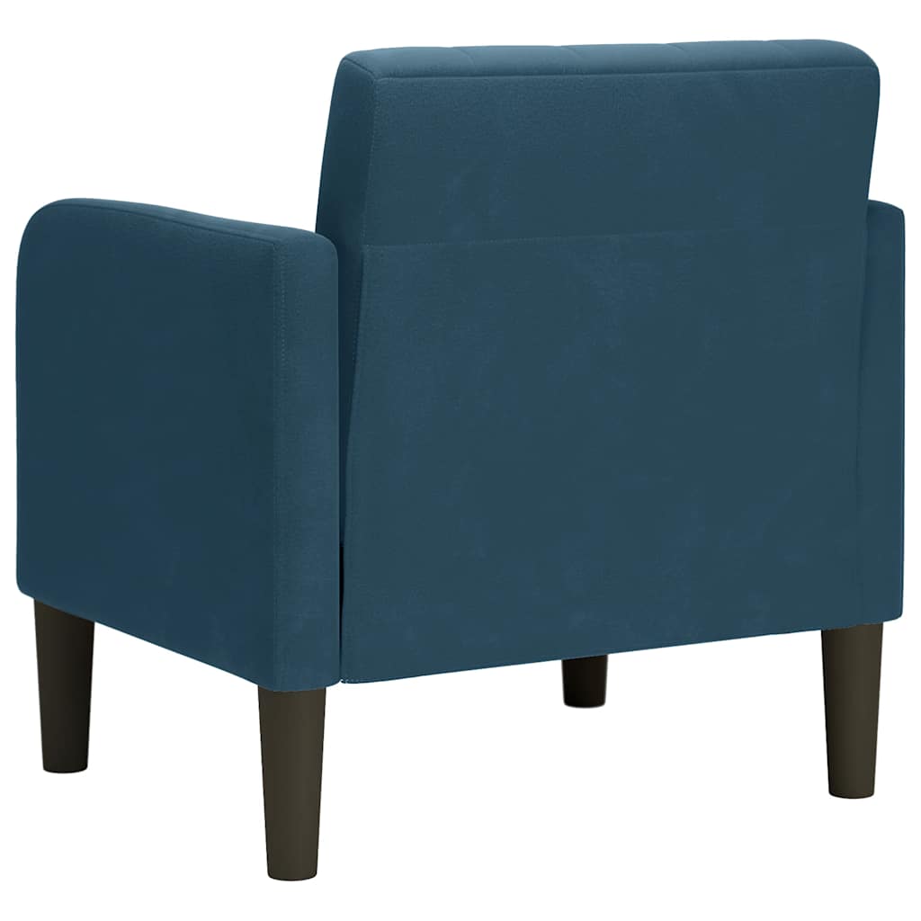 Sofa s naslonima za ruke plava 54 cm baršunasta