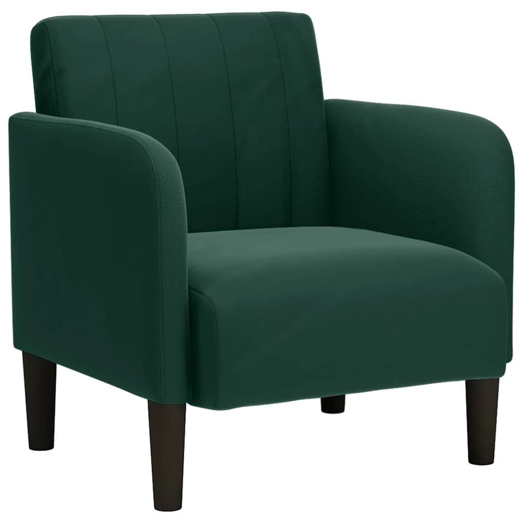 Sofa s naslonima za ruke tamnozelena 54 cm baršunasta