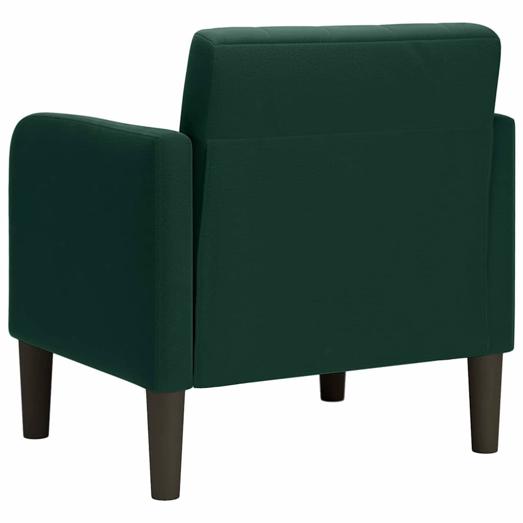 Sofa s naslonima za ruke tamnozelena 54 cm baršunasta