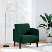 Sofa s naslonima za ruke tamnozelena 54 cm baršunasta