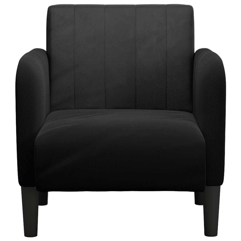 Sofa fotelja s naslonima za ruke crna 54 cm baršunasta
