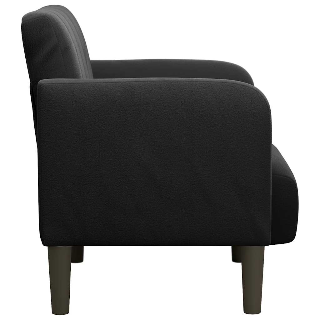 Sofa fotelja s naslonima za ruke crna 54 cm baršunasta