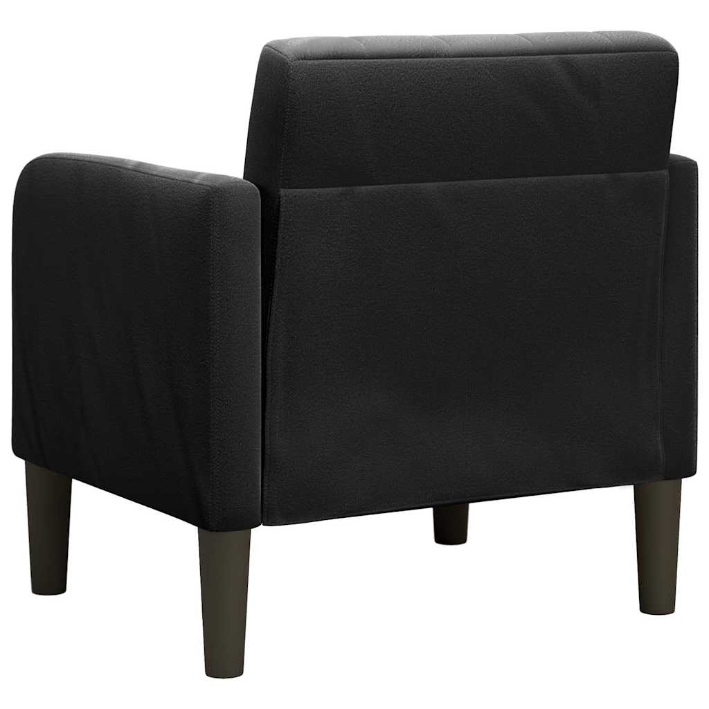 Sofa fotelja s naslonima za ruke crna 54 cm baršunasta