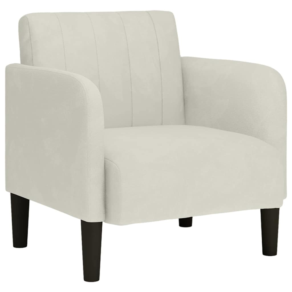 Sofa fotelja s naslonima za ruke krem boje 54 cm baršunasta